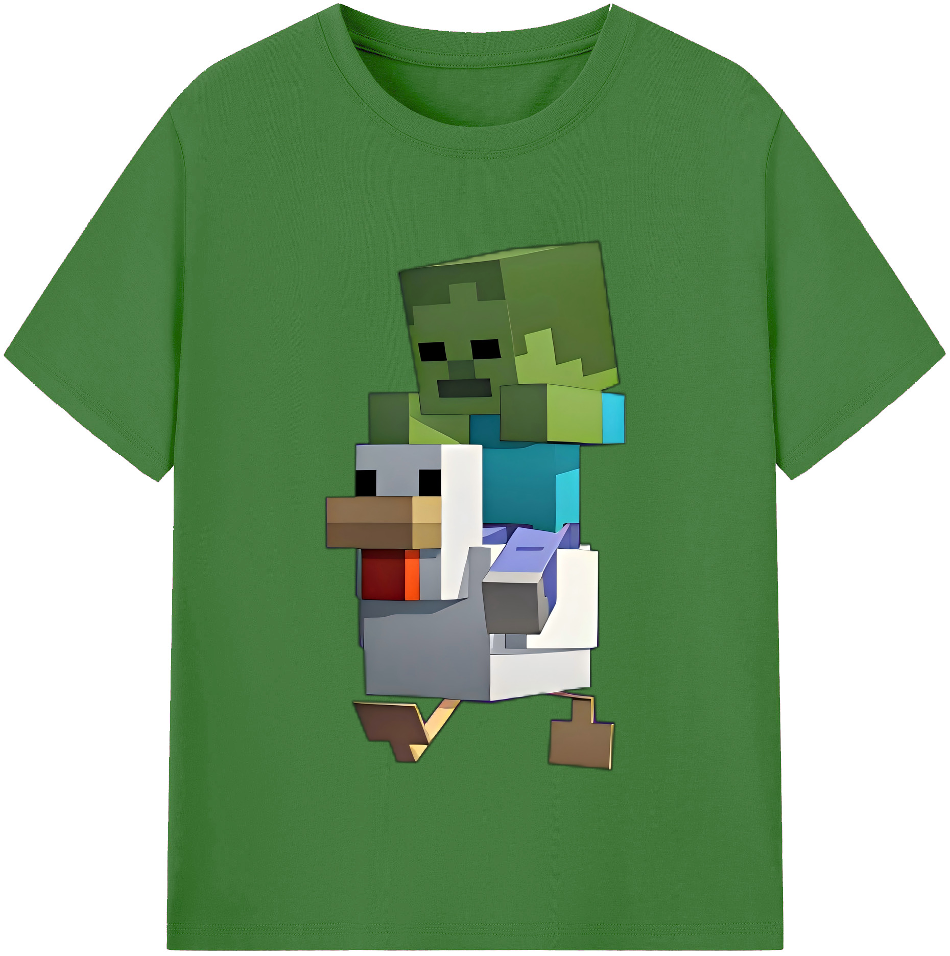 マインクラフト ブロックの世界 Minecraft MC Block world レディースカジュアルプリントTシャツ（綿100％）